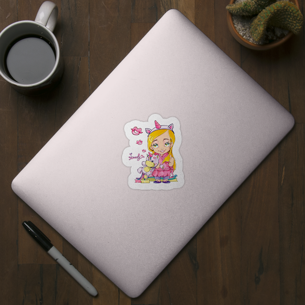 Unicorn Girl Pink | Lovely Unicorn by Los Bello's